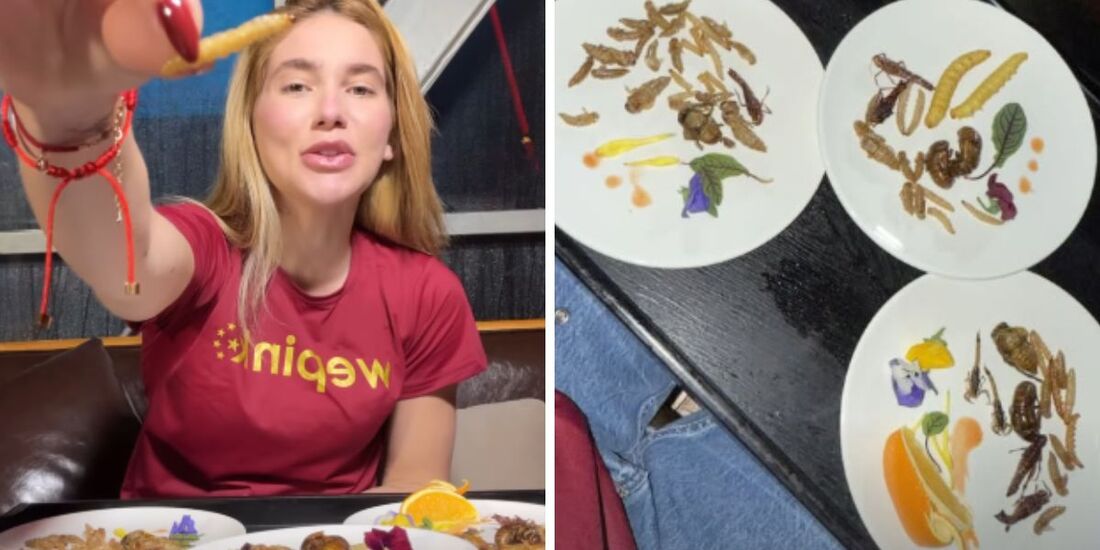 Durante a sua viagem na China, Virgínia Fonseca jantou pratos típicos com insetos 