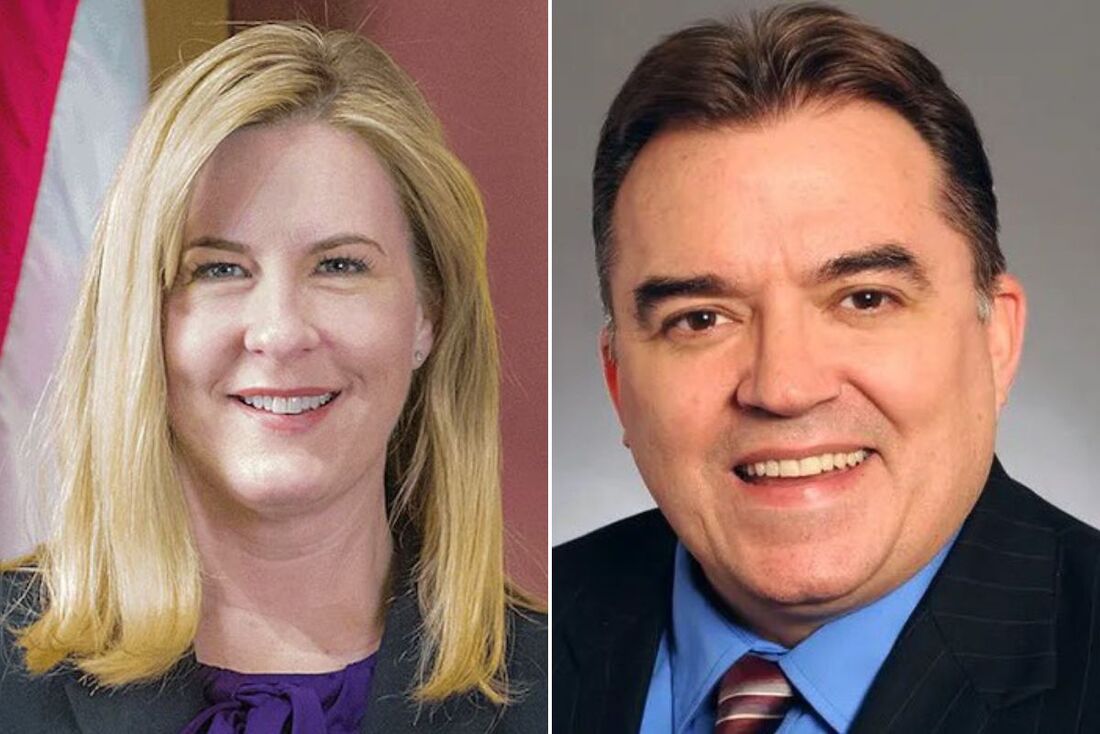 A congressista estadual democrata Melissa Hortman, e o também congressista, John Hoffman