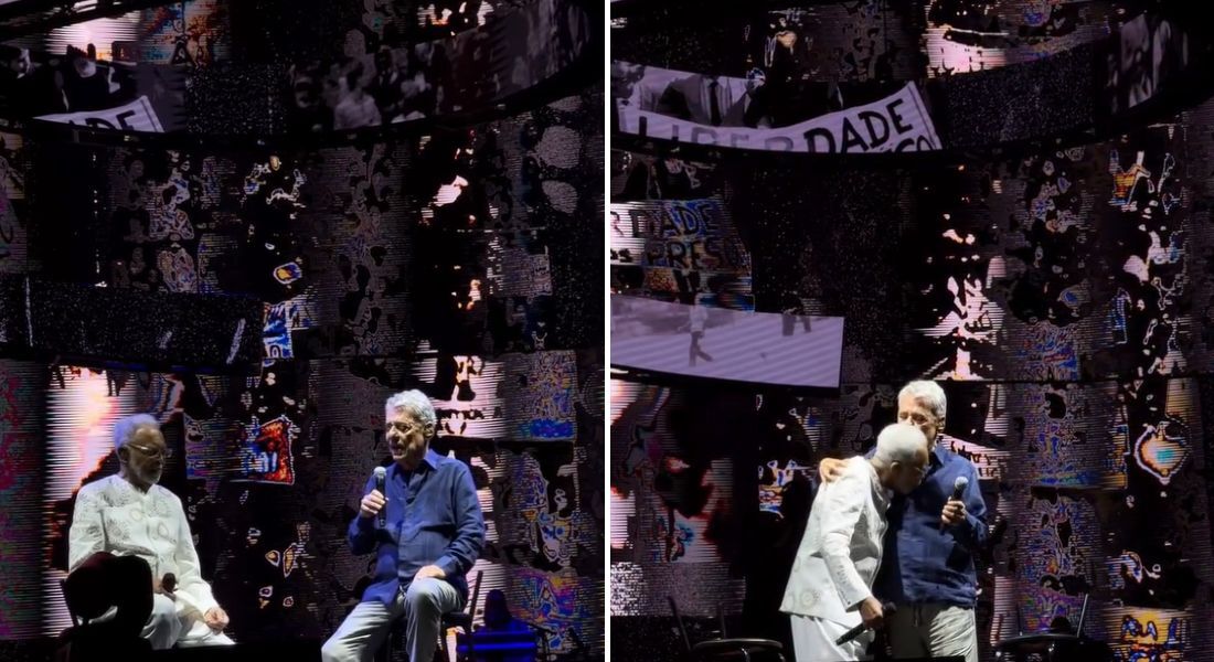 Gilberto Gil e Chico Buarque na Marina da Glória