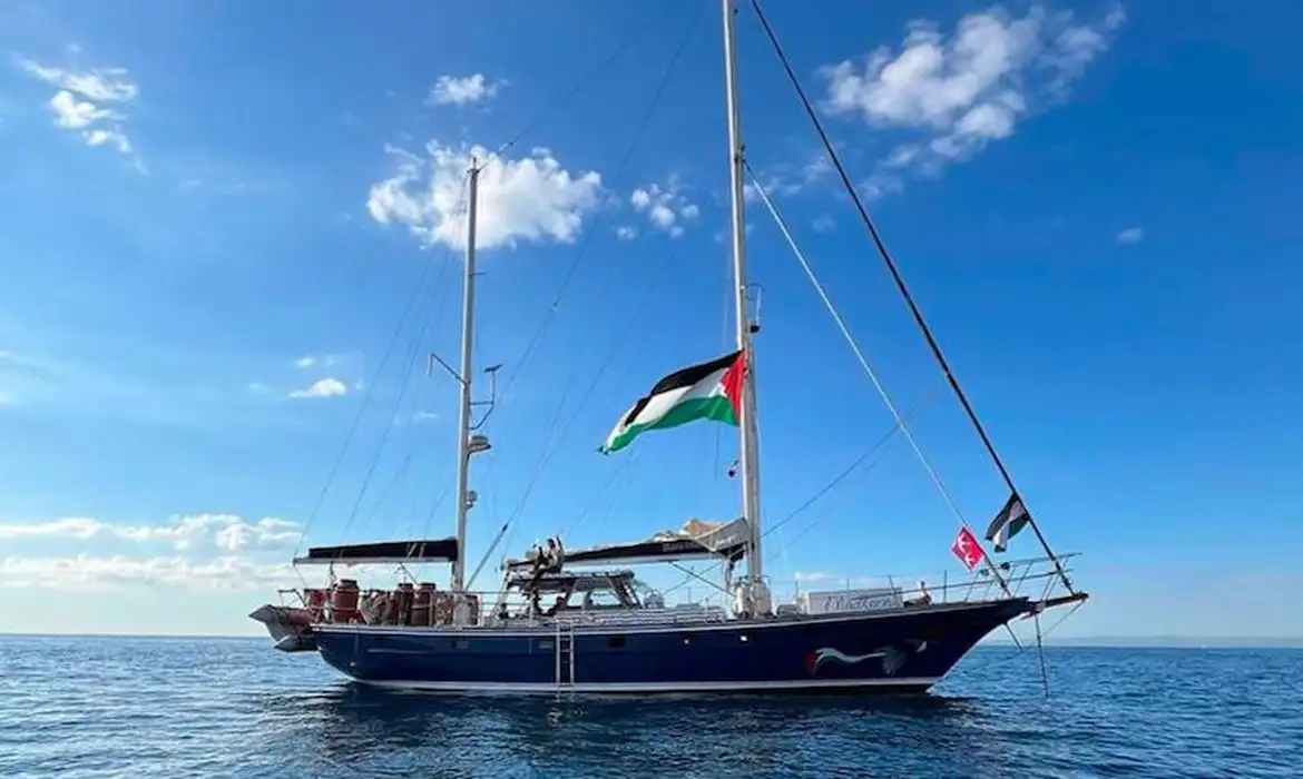 Embarcação Madleen, da Freedom Flotilla Coalition