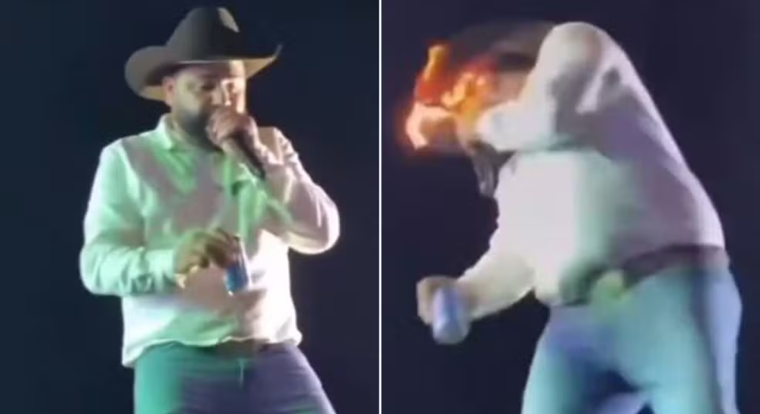 Sertanejo Léo fica ferido ao ter rosto atingido por fogo de máquina de efeito especial em show