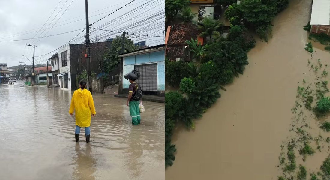Entre a noite da sexta-feira e a manhã do sábado, o município registrou 125 milímetros de chuva
