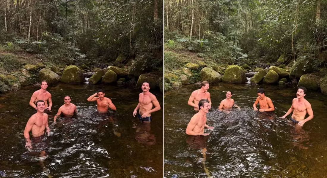 'Boys do momento': galãs de novela da Globo aparecem em banho de cachoeira e encantam a web; confira