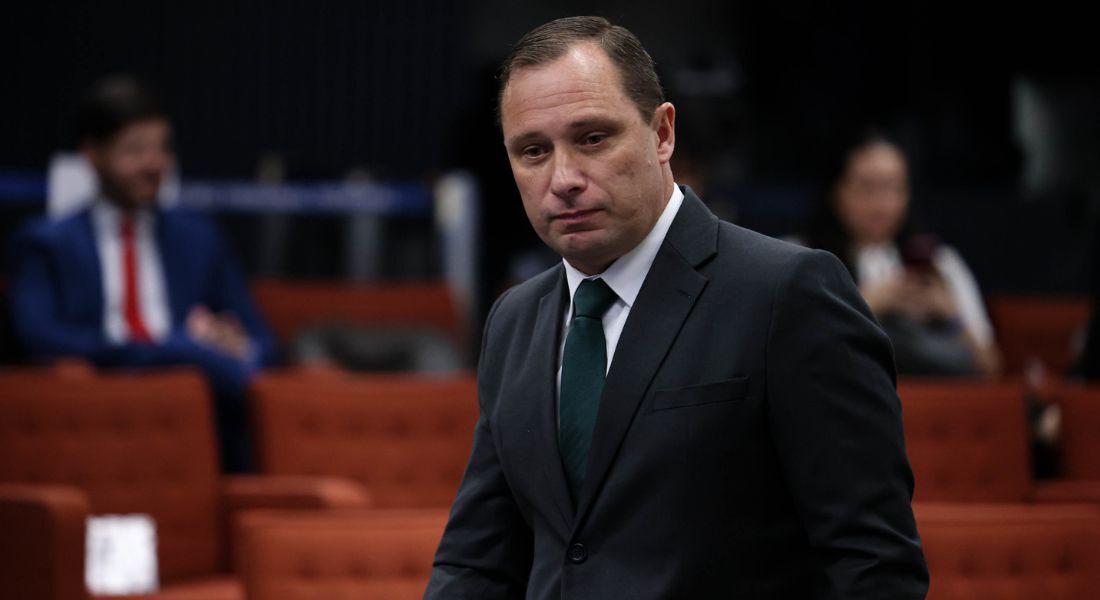 Mauro Cid na sessão do primeiro dia de interrogatórios do núcleo 1