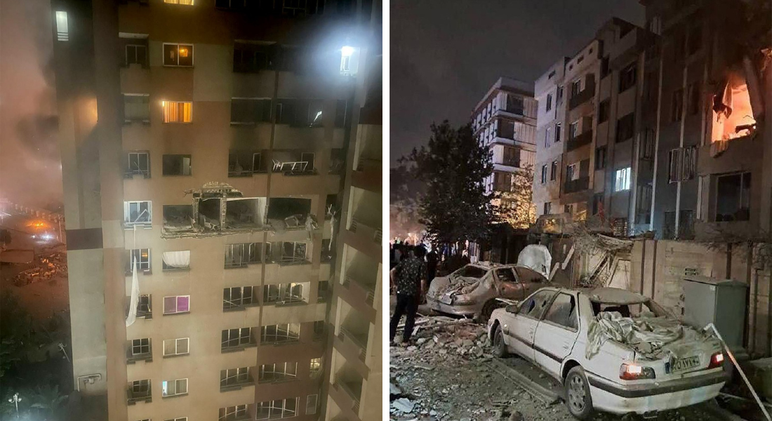 Prédios residenciais foram atingidos pelo bombardeio israelense ao Irã na madrugada desta sexta-feira (12)