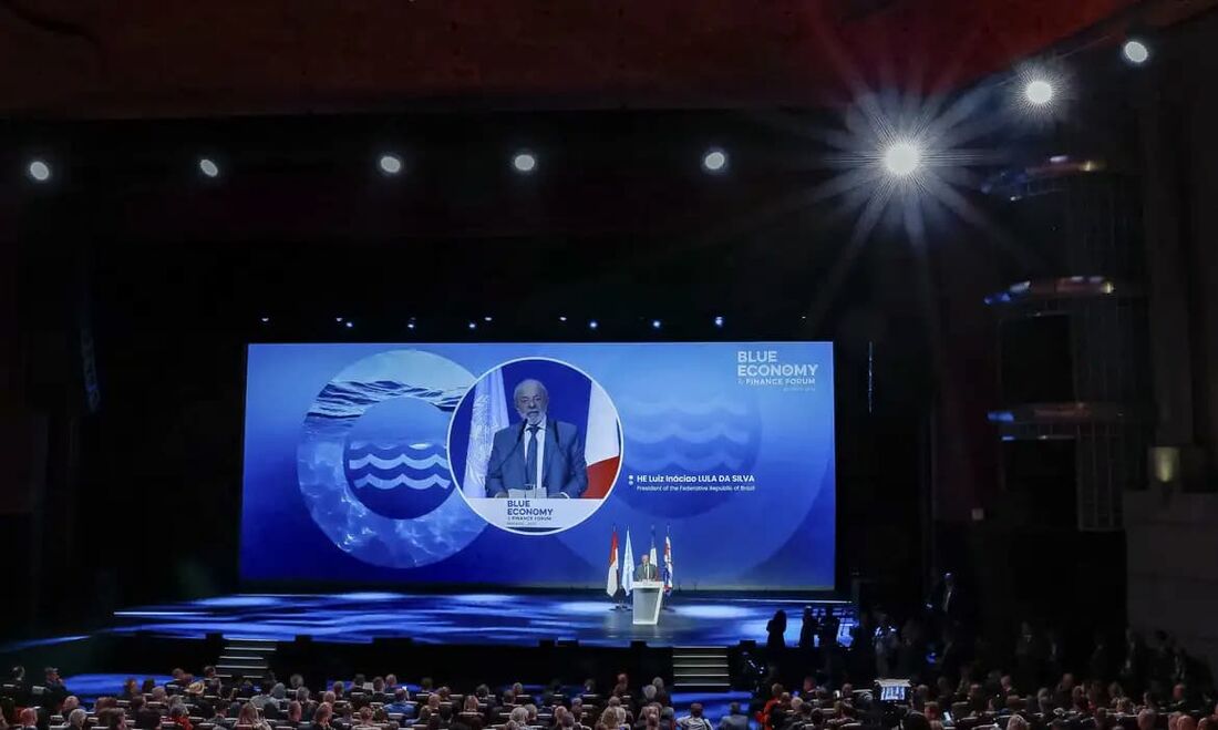 Presidente Luiz Inácio Lula da Silva no Fórum de Economia e Finanças Azuis, em Mônaco