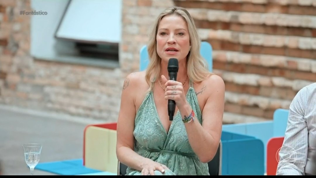 Luana Piovani no quadro 'Posso Perguntar?', do Fantástico