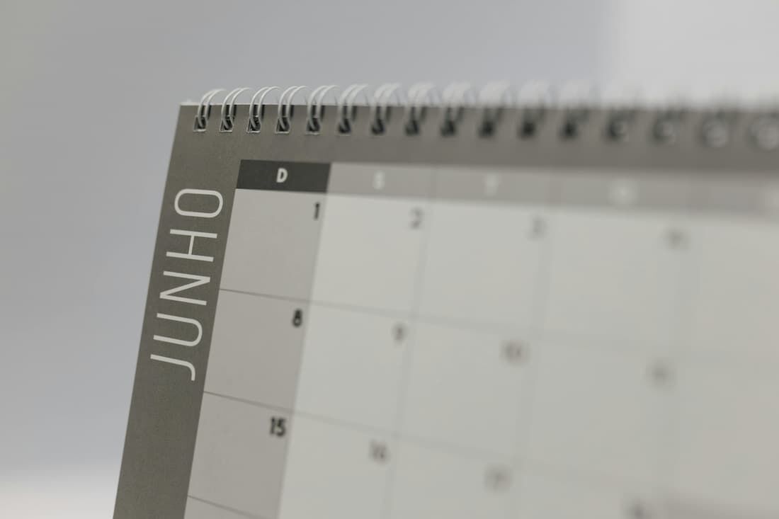 Calendário de junho