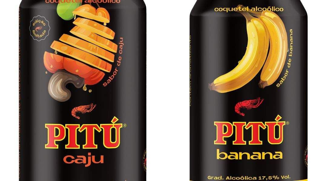 Pitú lança drinques prontos saborizados com caju e banana