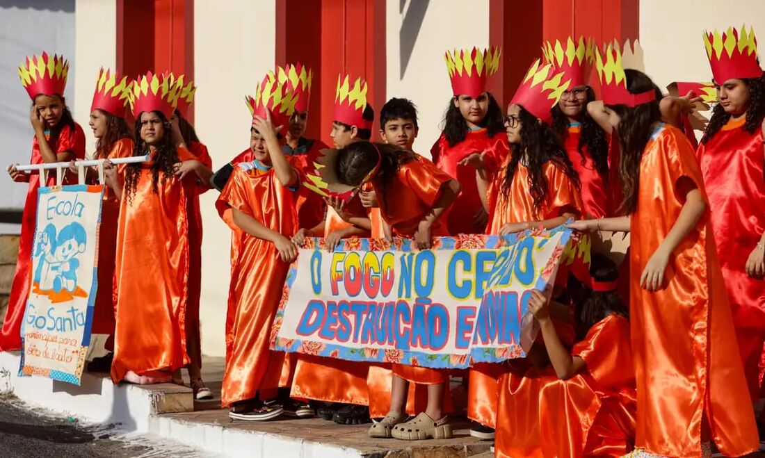 Crianças debatem mudanças climáticas em Goiás.