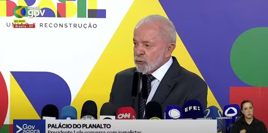 O presidente Lula em entrevista