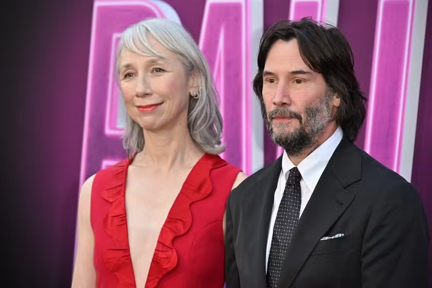O ator Keanu Reeves e a artista plástica Alexandra Grant 
