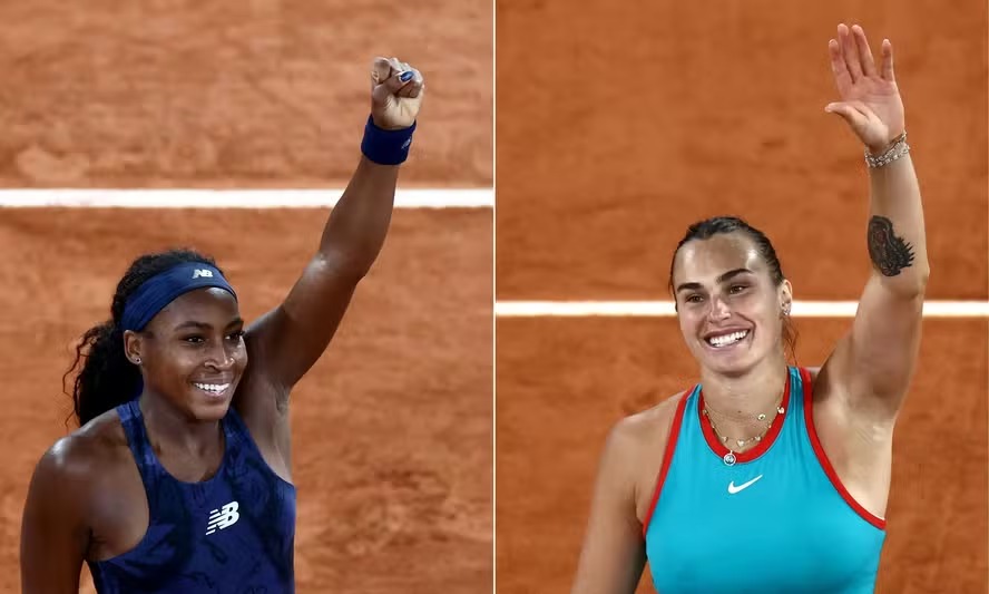 Líder Sabalenka (à direita) e Coco Gauff disputaram final em Roland Garros