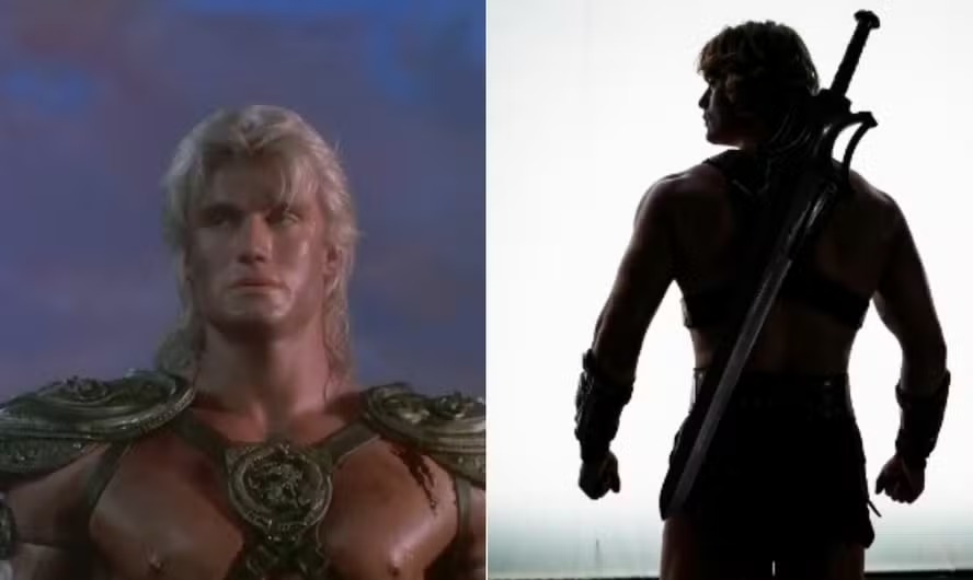 Dolph Lundgren e Nicholas Galitzine caracterizados como He-Man : 