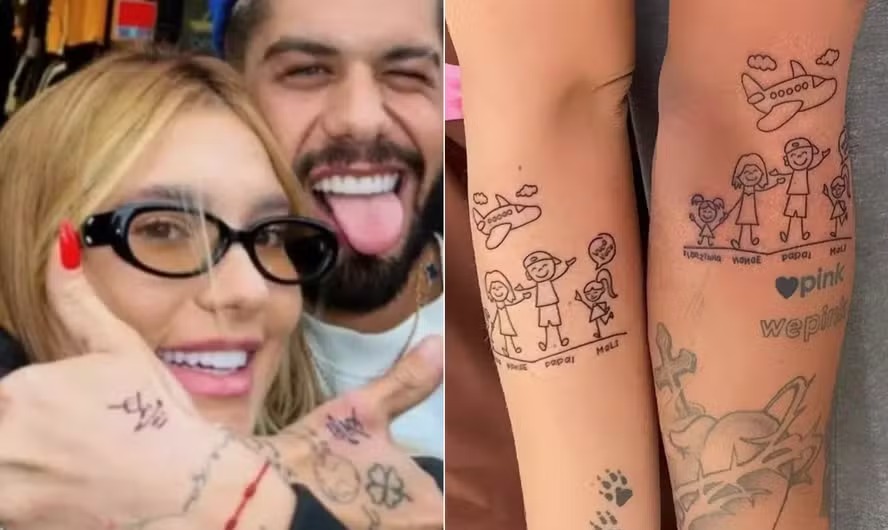 Zé Felipe tem quatro tatuagens dedicadas à ex-mulher, a influenciadora digital Virginia Fonseca