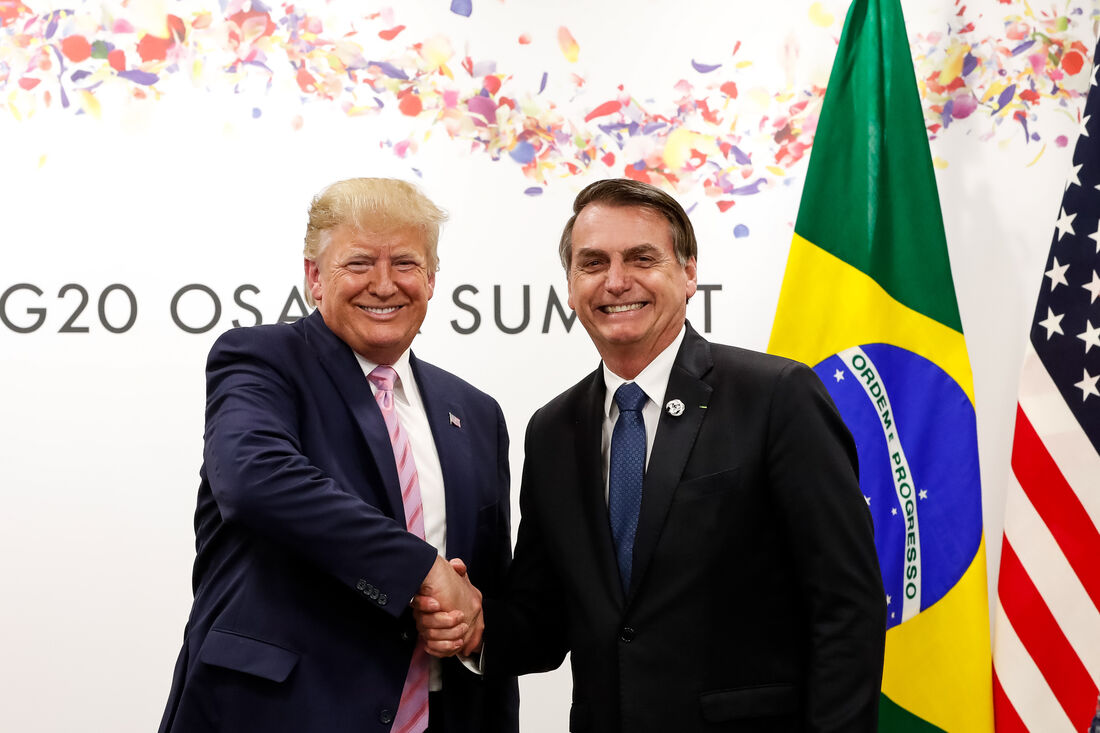 Encontro bilateral entre Trump e Bolsonaro realizado em 2019