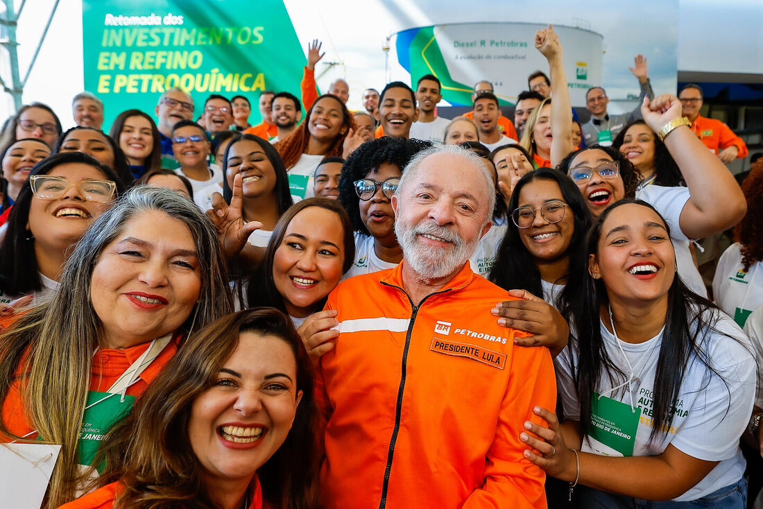 Presidente da República, Luiz Inácio Lula da Silva, durante Cerimônia de Anúncio de Investimentos da Petrobras em Refino e Petroquímica no Rio de Janeiro.