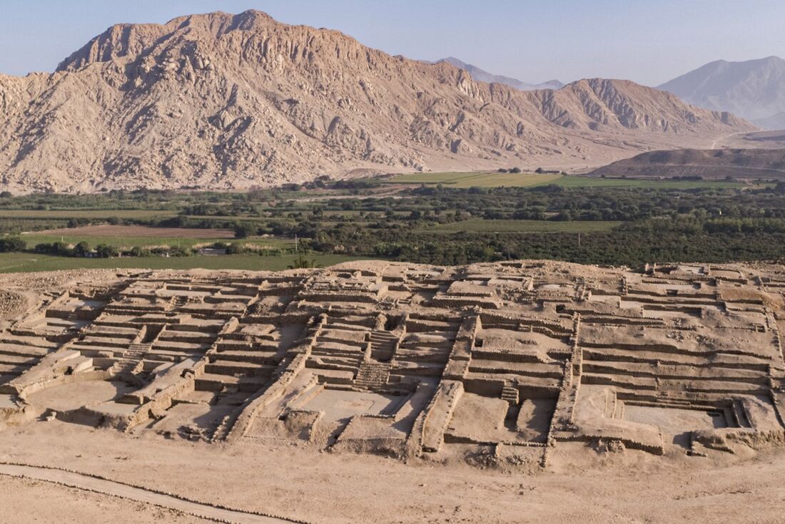 Zona Arqueológica Caral mostra a cidadela de Peñico, localizada na província de Huaura