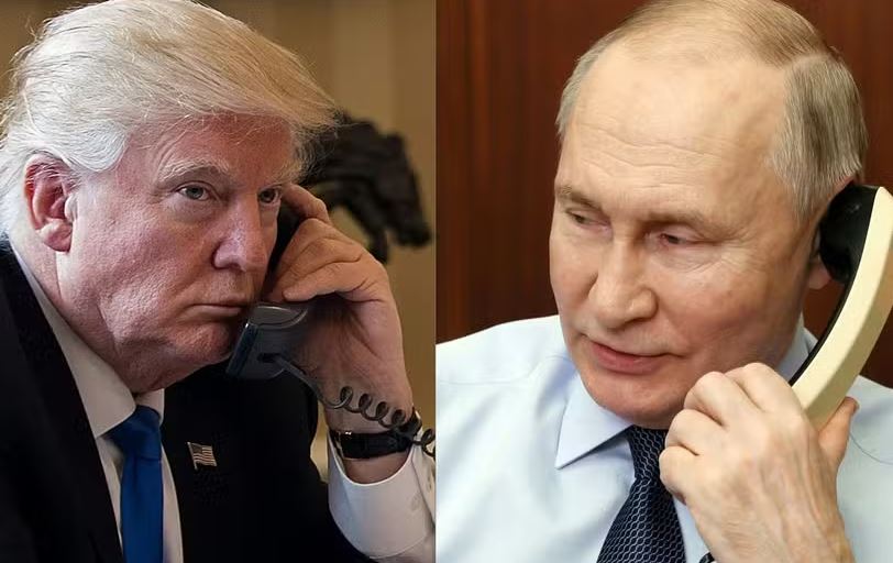 Combinação de fotos mostra o presidente Donald Trump e o presidente russo, Vladimir Putin