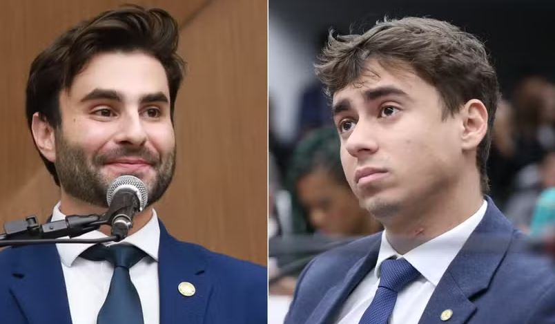 O vereador de BH Pedro Rousseff (PT), à esquerda, e o deputado federal Nikolas Ferreira (PL-MG): conflito nos tribunais