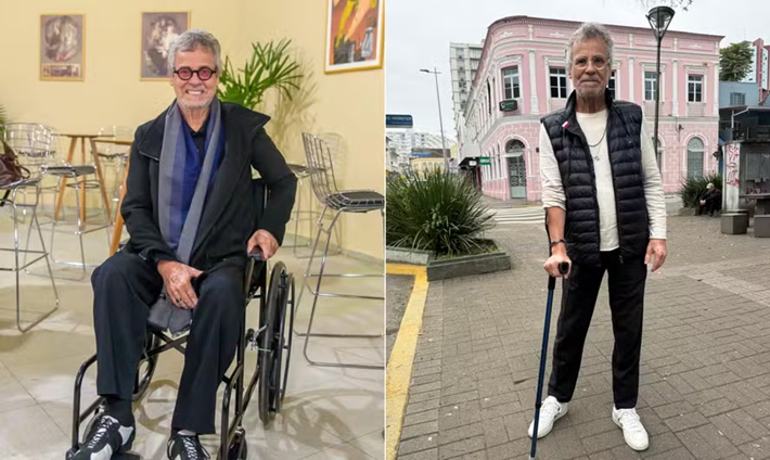 Carlinhos de Jesus explica uso de muletas e cadeira de rodas