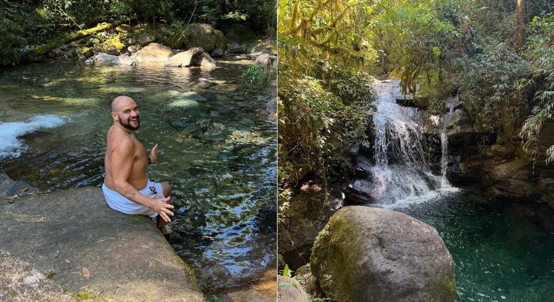 Gominho visitou cachoeira no interior do Rio de Janeiro