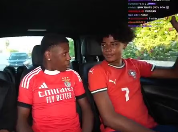 Cristiano Ronaldo Júnior com influencer Rakai