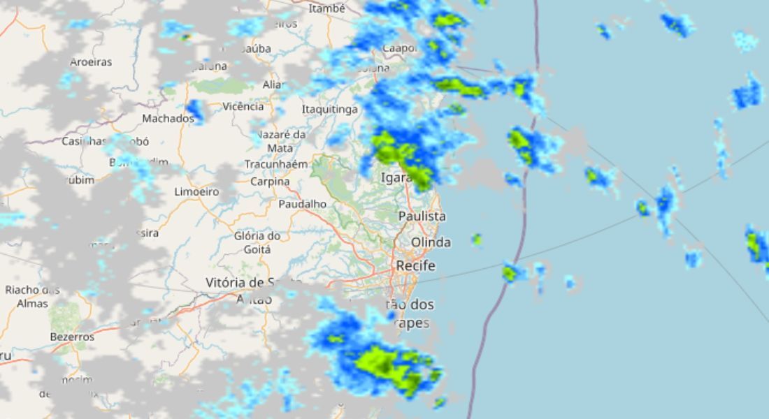 Radar da Apac mostra as chuvas desta terça-feira (29) no estado