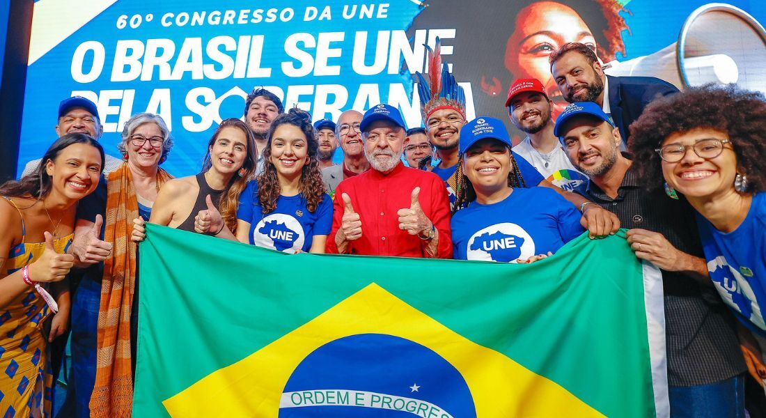 Lula no Congresso da UNE, em Goiás