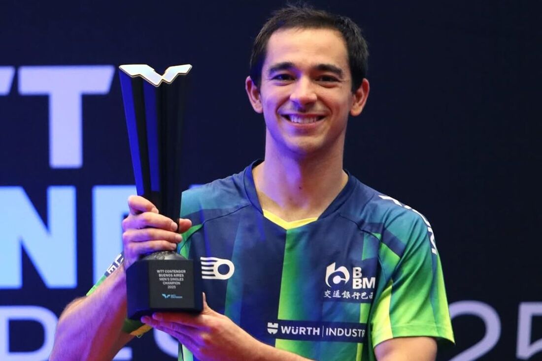 Calderano conquista título  de simples no Circuito Mundial de tênis de mesa