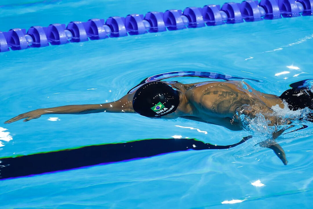 Guilherme Caribé na final dos 100m livre