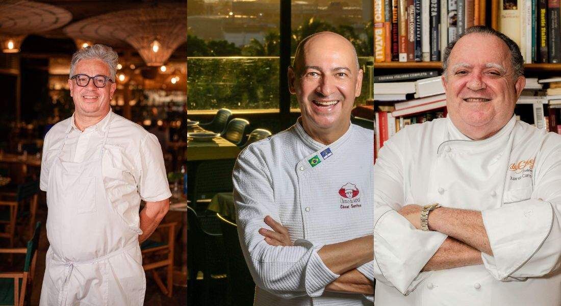 Pavan, César Santos e Juarez cozinham juntos no Nannai