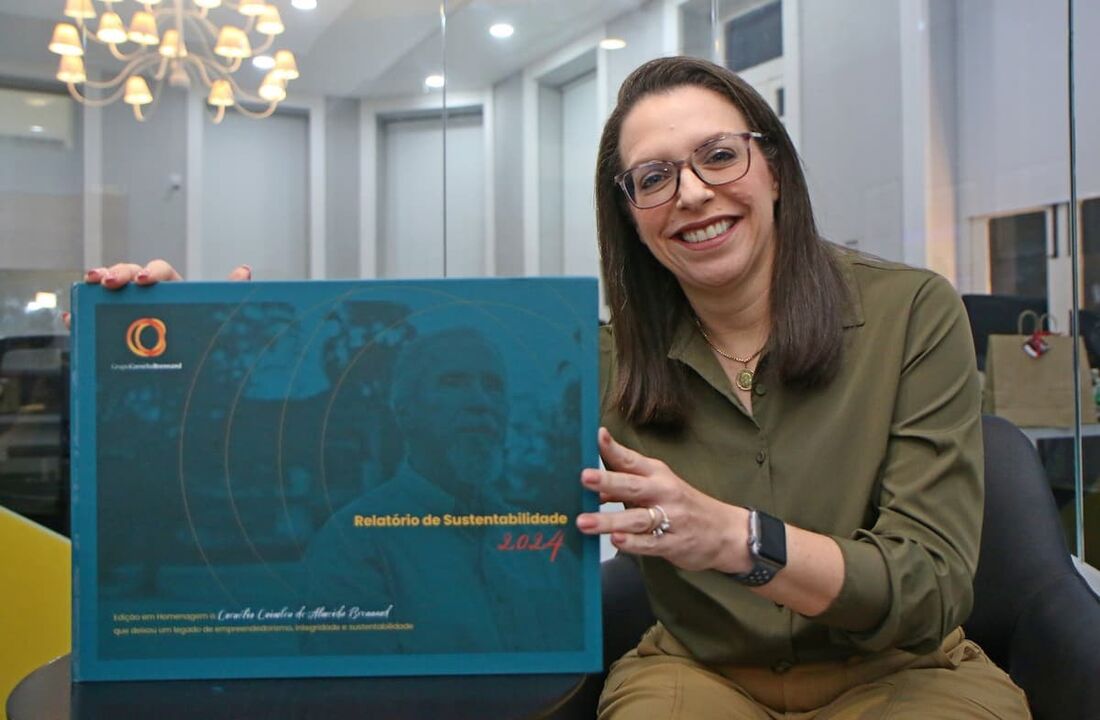 Catharina Machado Ferreira, diretora de Pessoas & Sustentabilidade do Grupo Cornélio Brennand, apresenta relatório de sustentabilidade 2024