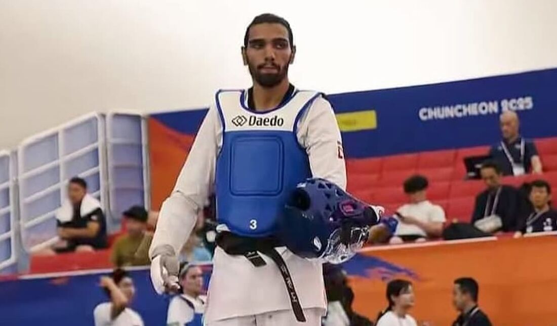 Hiury Martins durante disputa do Korea Open, na Coreia do Sul, em julho deste ano, onde conquistou a medalha de bronze