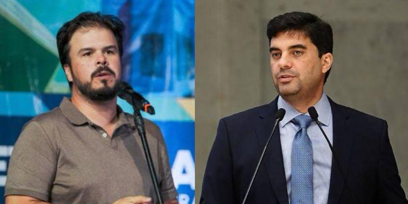 Deputado federal Fernando Filho (União Brasil) e o secretário de Turismo e Lazer do estado, Kaio Maniçoba (PP)