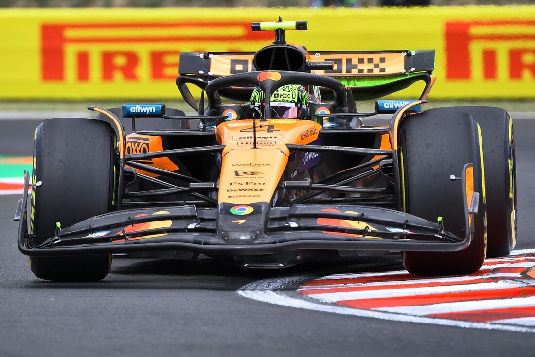 Lando Norris no treino livre do GP da Hungria
