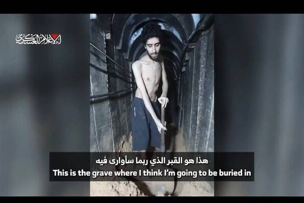 Hamas divulgou vídeos em que reféns israelenses aparecem extremamente magros 