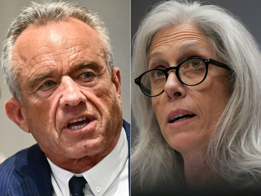 O Secretário de Saúde e Serviços Humanos dos EUA, Robert F. Kennedy Jr., e Susan Monarez, diretora dos Centros de Controle e Prevenção de Doenças (CDC)