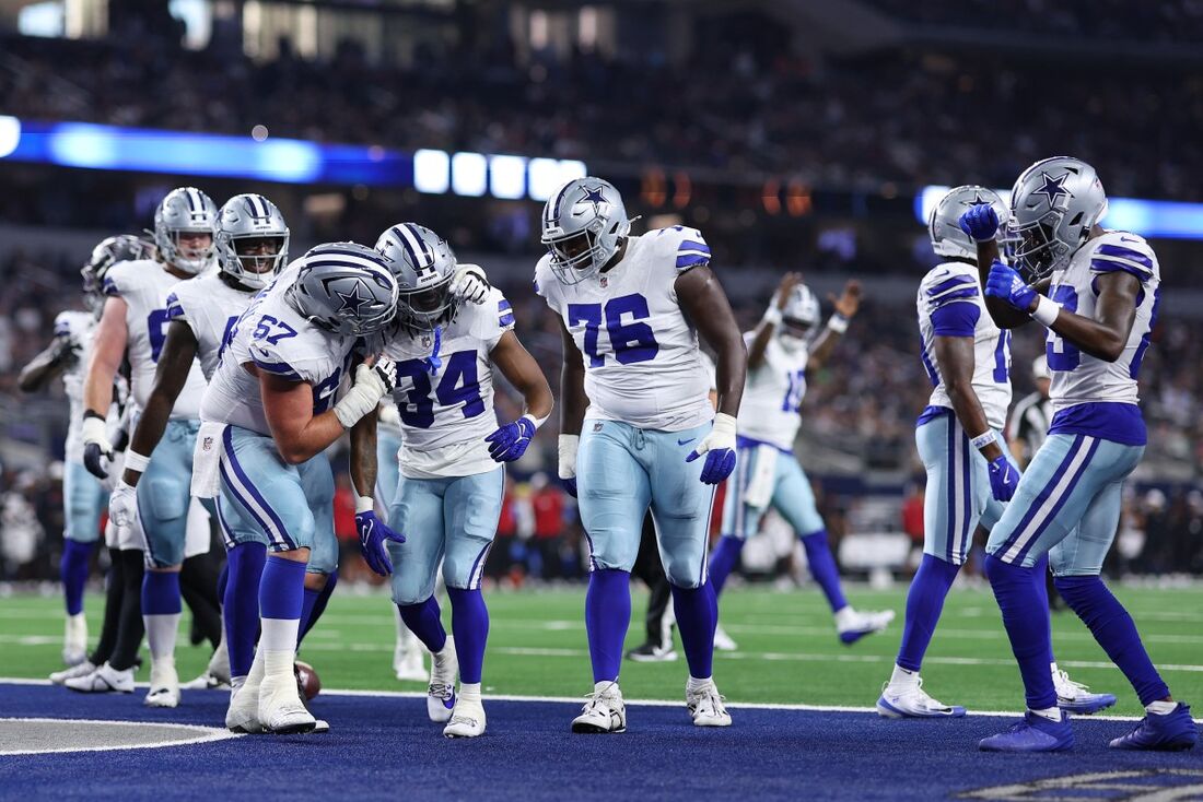 Equipe do Dallas Cowboys em jogo da NFL