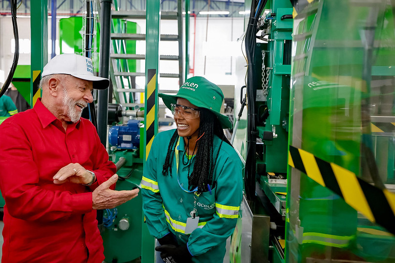 Presidente da República, Luiz Inácio Lula da Silva, durante visita às instalações e cerimônia de inauguração do Centro de Tecnologia e Inovação Agroindustrial e de lançamento do programa Valoriza