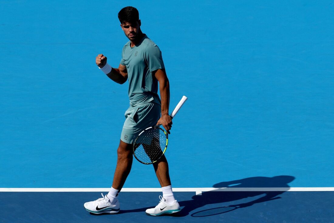 Carlos Alcaraz, tenista espanhol, venceu na sua estreia nos Masters 1000 de Cincinnati