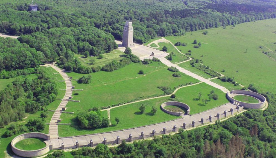 Vista aérea do complexo do Memorial de Buchenwald