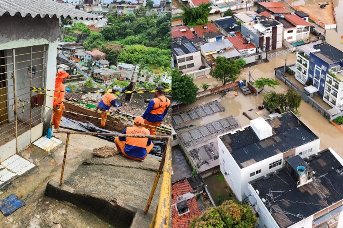 Olinda registra deslizamentos e alagamento durante as chuvas desta sexta (15) e sábado (16)