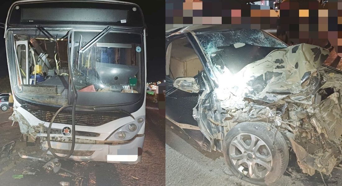 Sinistro envolvendo ônibus e carro deixou feridos na BR-232