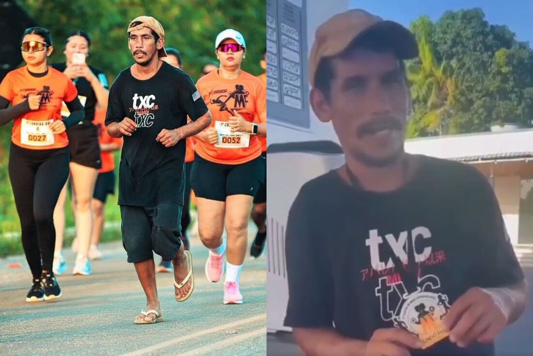 Isaque, corredor que completou a prova bêbado e de sandália