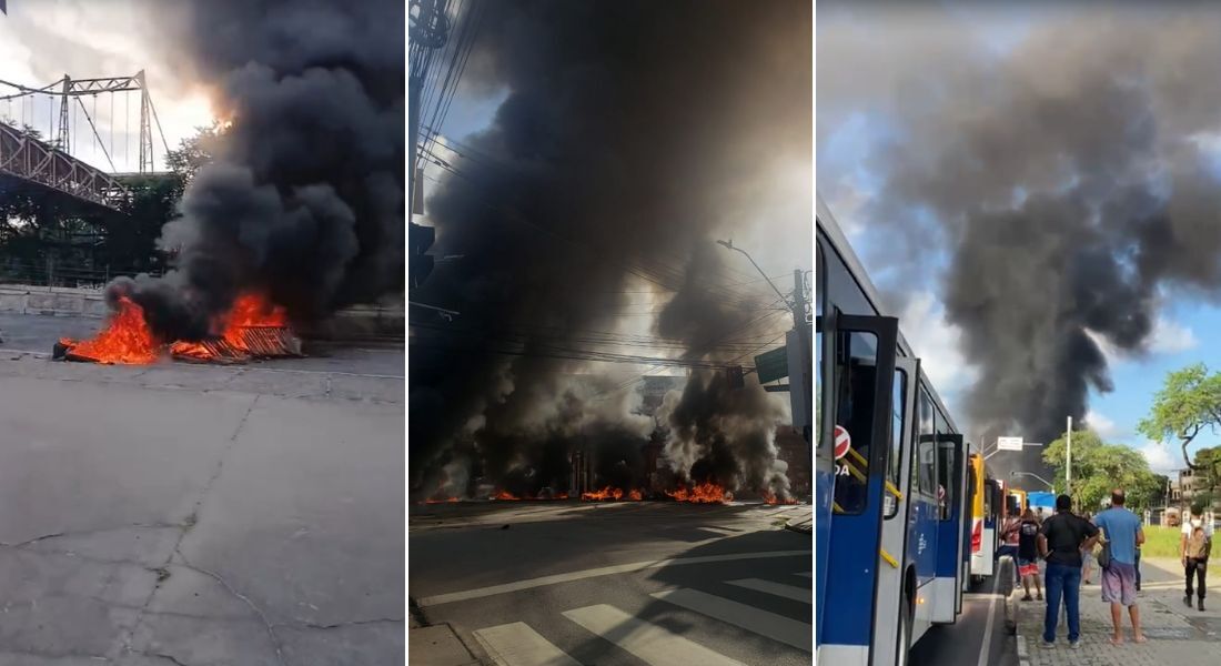 Protestos simultâneos em vias do Recife e de Olinda