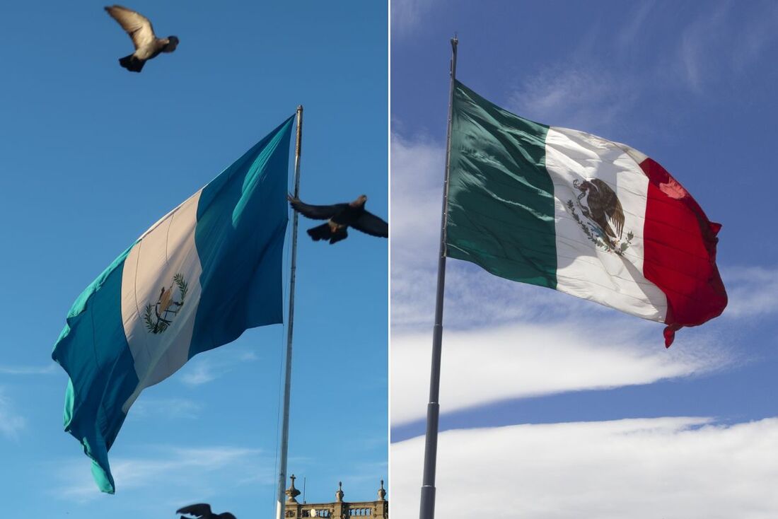 Bandeiras da Guatemala e do México