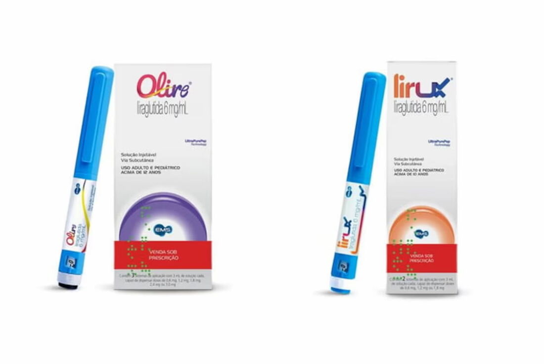 Olire e Lirux são versões nacionais de medicamentos que têm a liraglutida como princípio ativo.