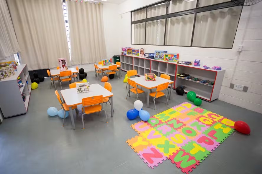 Sala de creche no município de Areiópolis (SP), no interior paulista