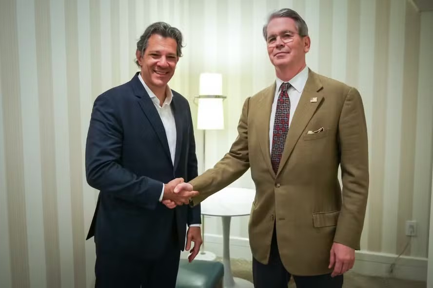 Fernando Haddad e o Secretário de Tesouro dos Estados Unidos, Scott Bessent 